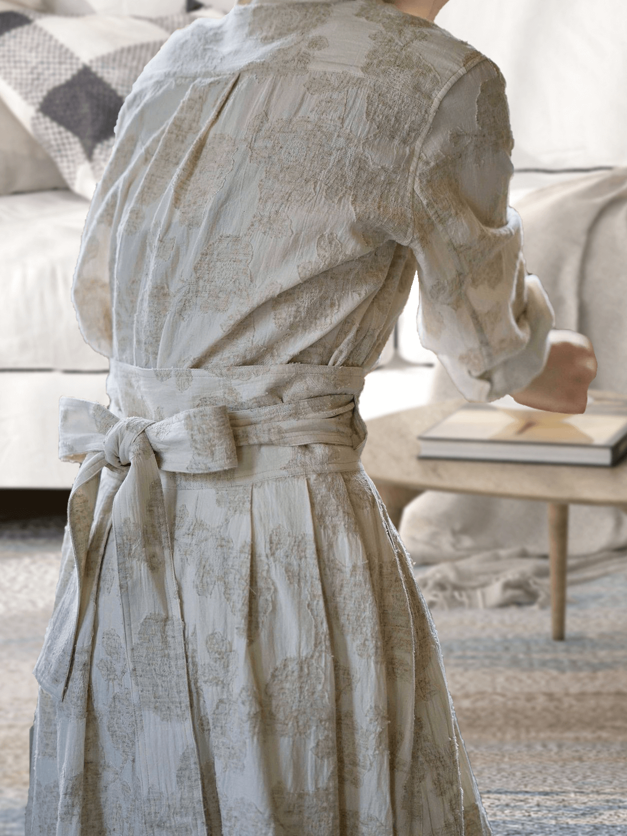 Botanical Textured Linen-Cotton Two-Piece Set