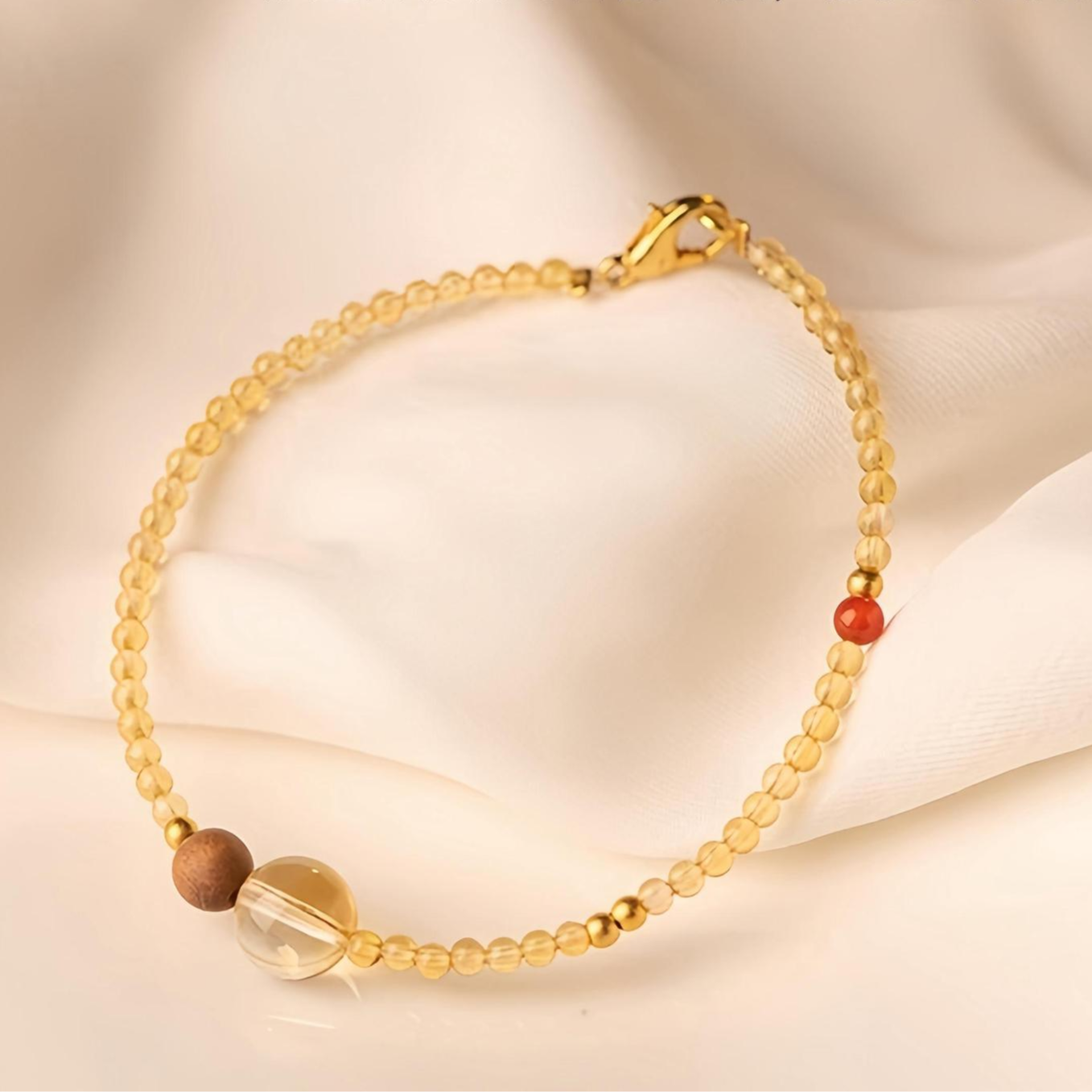 Golden Flow – Yellow Citrine & Agarwood Wealth Bracelet