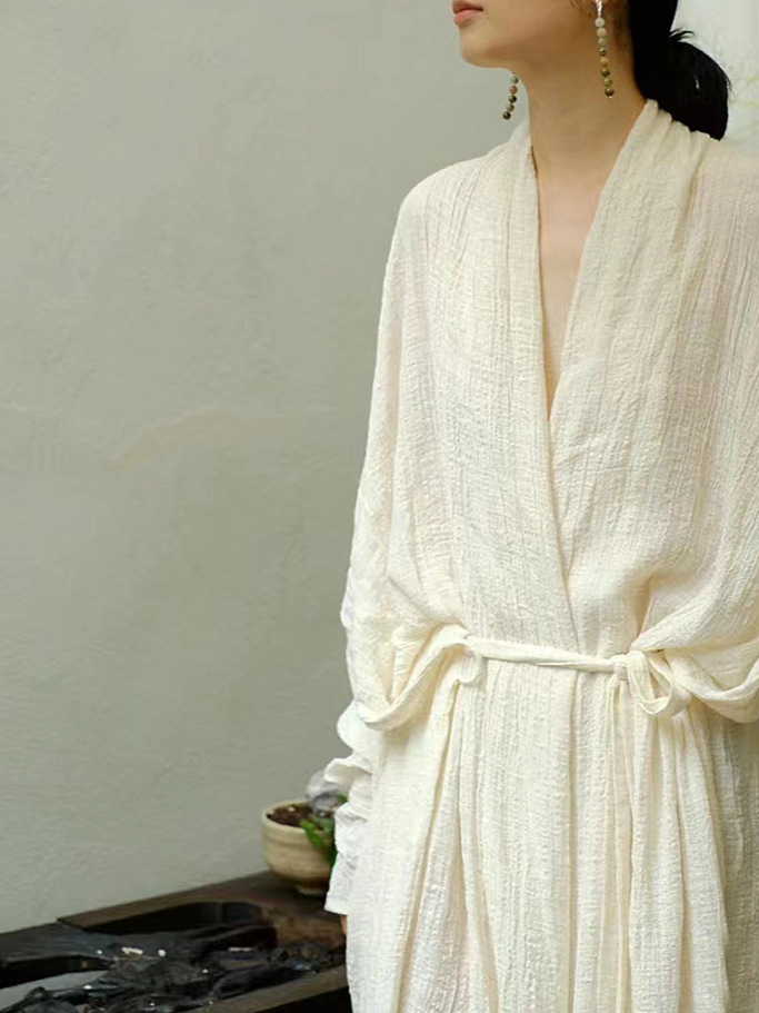 Breezy Cotton-Linen Wrap Maxi Dress