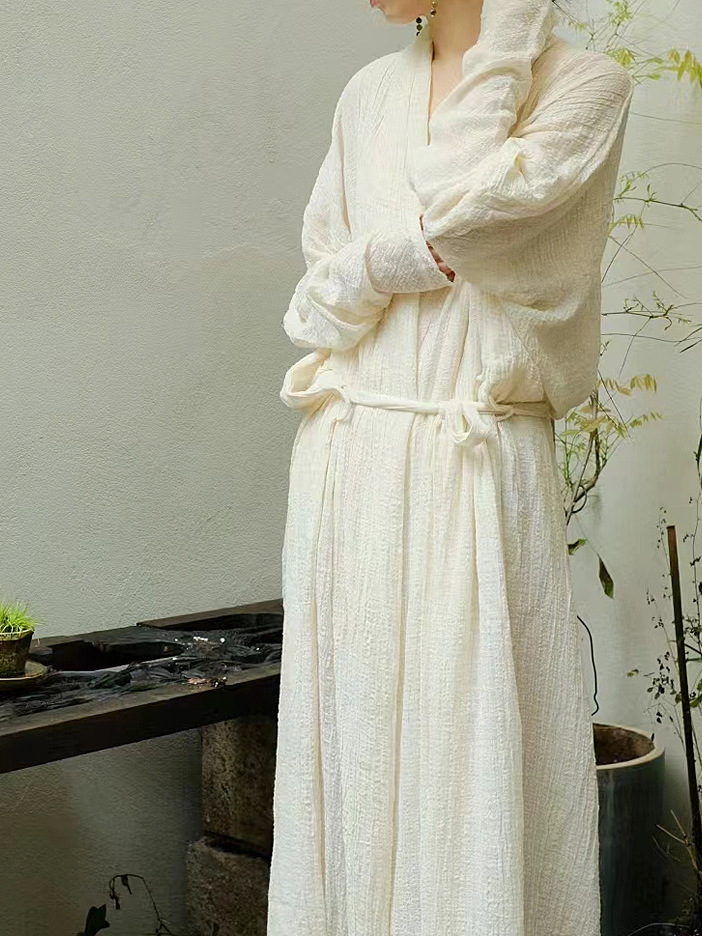 Breezy Cotton-Linen Wrap Maxi Dress