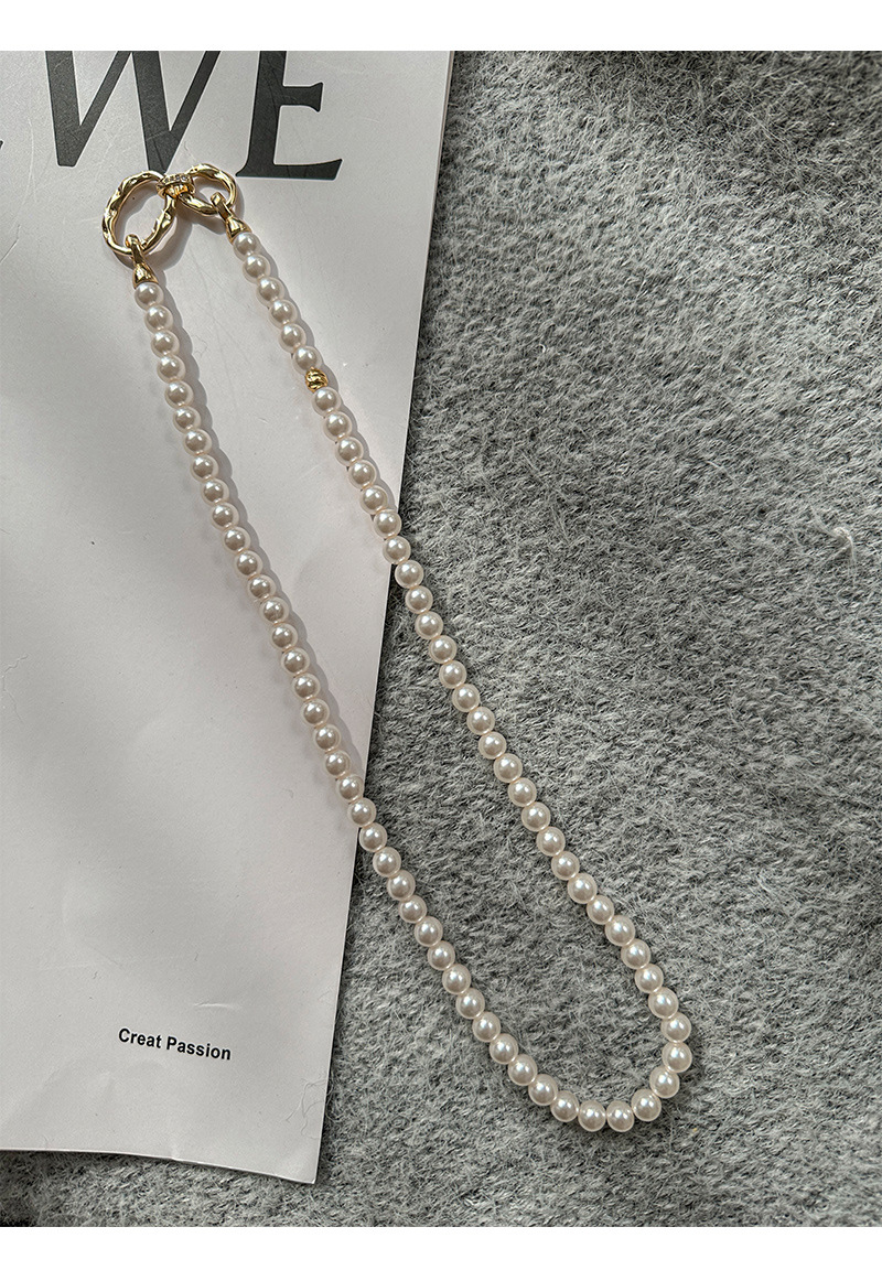 đ„ă4 in 1ăPearl Necklace & Bracelet Set â White/Grey Pearls, 6mm | Layered Look, Elegant, Womenâs Gift