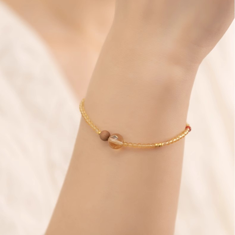 Golden Flow – Yellow Citrine & Agarwood Wealth Bracelet