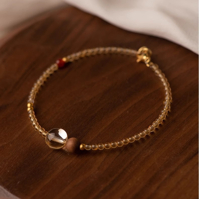 Golden Flow – Yellow Citrine & Agarwood Wealth Bracelet