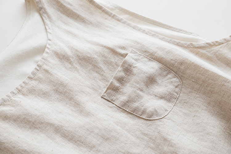 100% Linen Pleated Sleeveless Dress