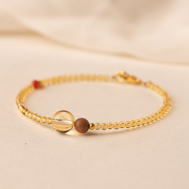 Golden Flow – Yellow Citrine & Agarwood Wealth Bracelet