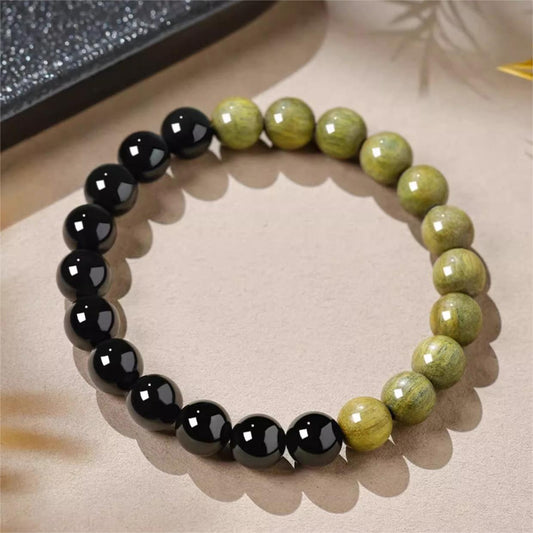Sandalwood & Obsidian Balance Bracelet