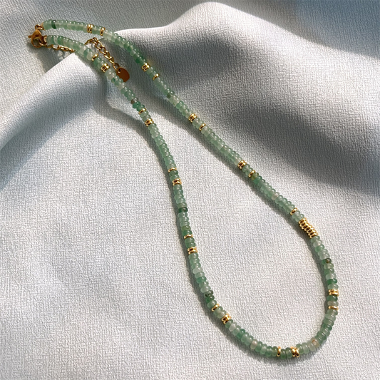 Verdant Grace – Aventurine Abacus Bead Necklace