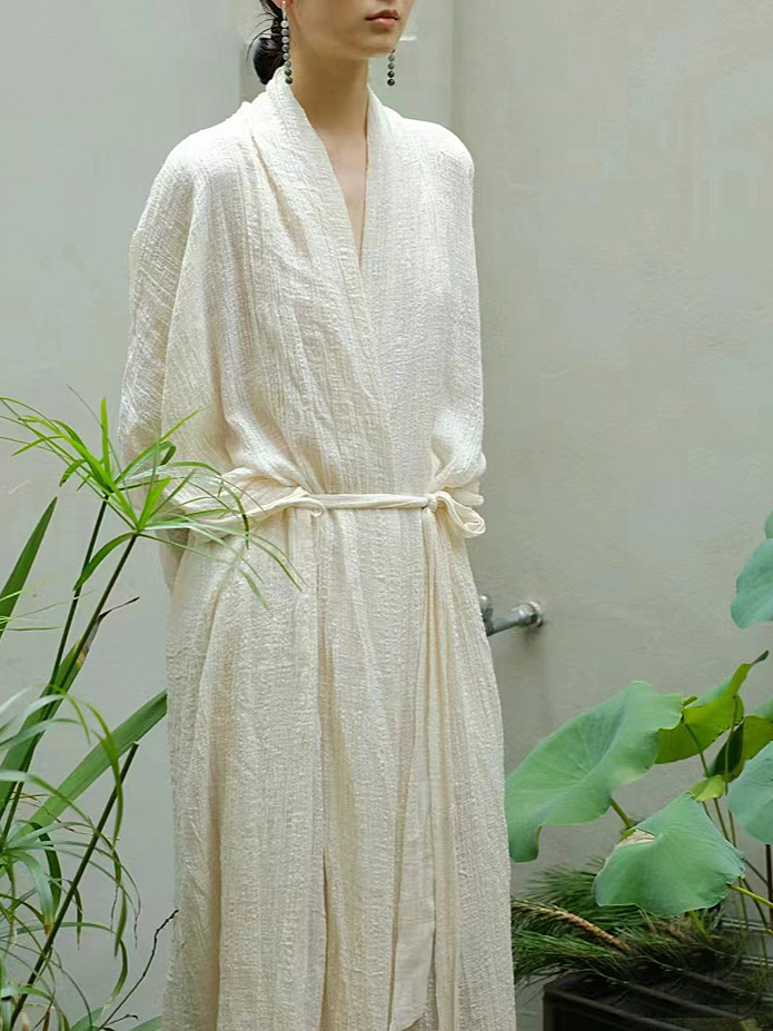 Breezy Cotton-Linen Wrap Maxi Dress