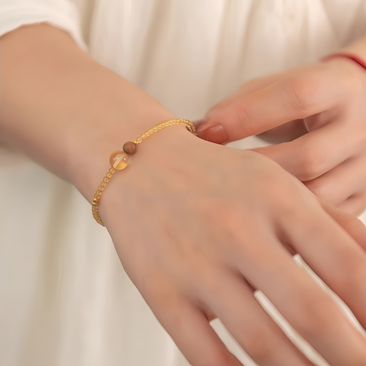 Golden Flow – Yellow Citrine & Agarwood Wealth Bracelet