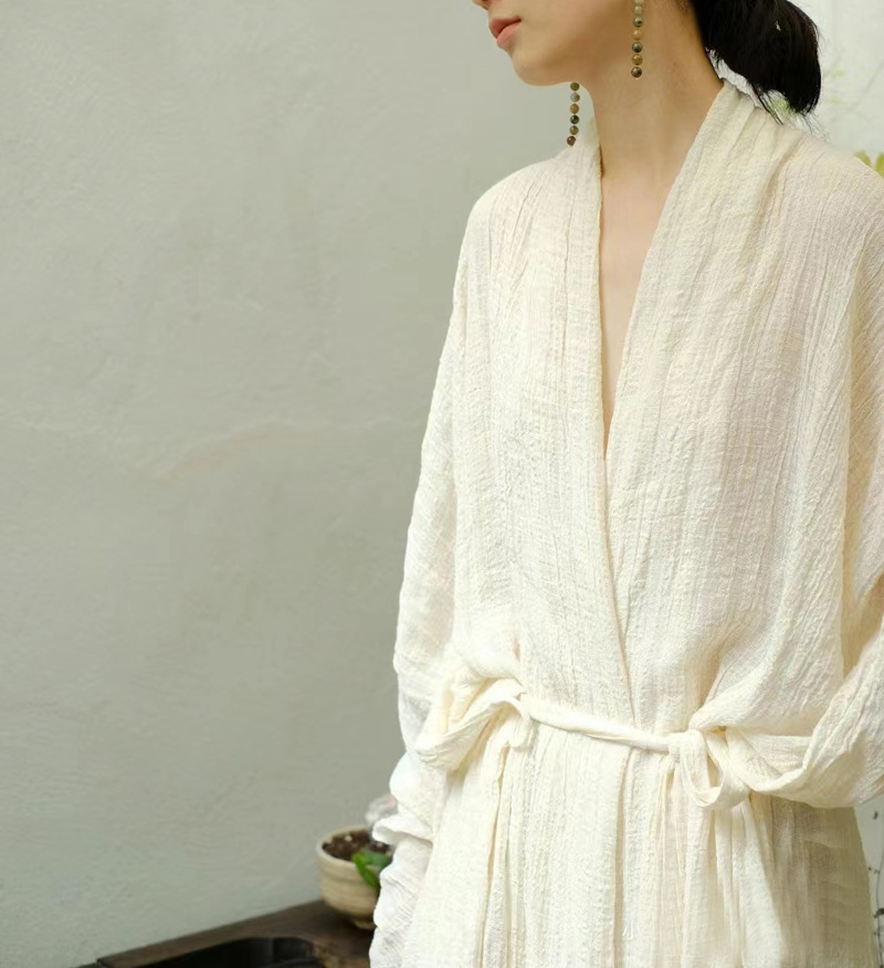 Breezy Cotton-Linen Wrap Maxi Dress