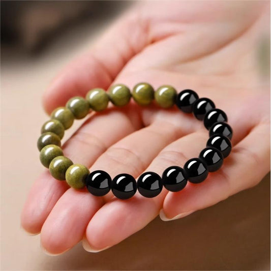 Sandalwood & Obsidian Balance Bracelet