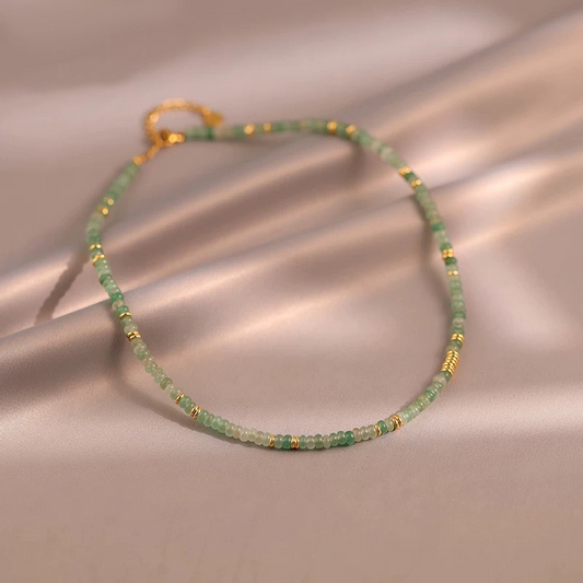 Verdant Grace – Aventurine Abacus Bead Necklace
