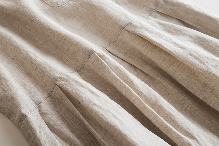 100% Linen Pleated Sleeveless Dress