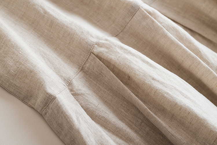 100% Linen Pleated Sleeveless Dress