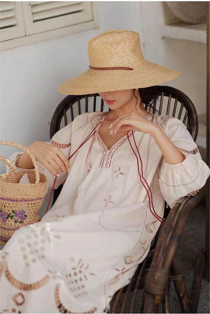 Bohemian Hollow-Out Embroidery Maxi Dress