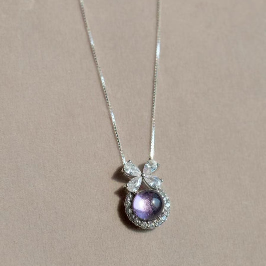 👑 Amethyst “Runaway Princess” Pendant – S925 Silver Gem Drop (No Chain)