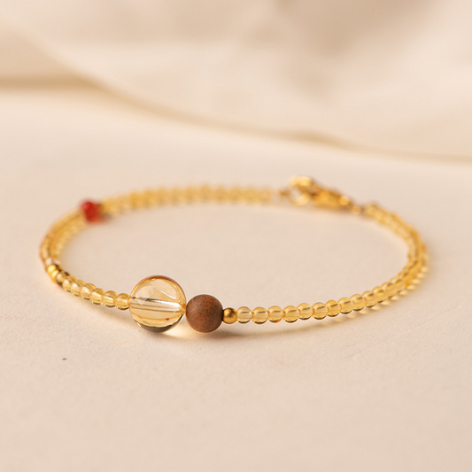 Golden Flow – Yellow Citrine & Agarwood Wealth Bracelet