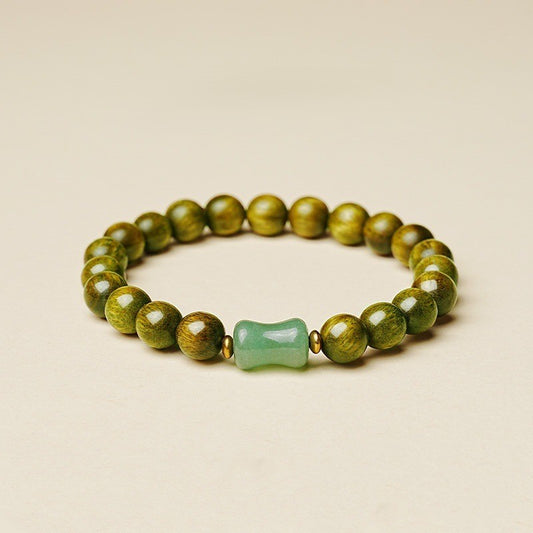 Verdant Grace｜Old Green Sandalwood Bracelet